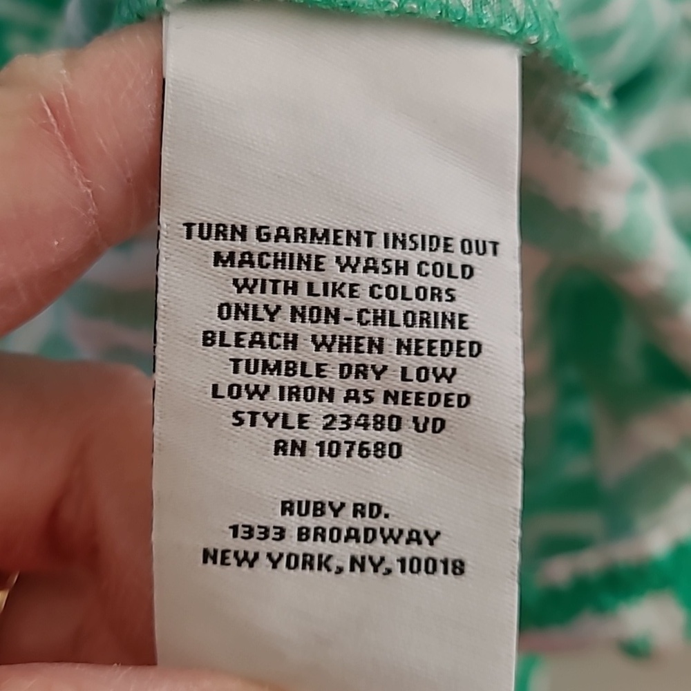 Ruby Rd Green & White Greek Key Patterned Dress size XL - Picture 4 of 6